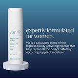 Via by  Vaginal Moisturizer Cream for Women, Non-Hormonal, Water-Based, Made with Hyaluronic Acid, Vitamins, Peptides, Jojoba Oil, 30 Ml
