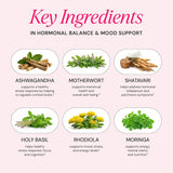 Ayurvedic Hormone Balance for Women | Cortisol Reducer | Mood, Energy, & Sleep Support | Regulates Estrogen | Stress Relief | Ashwagandha, Rhodiola, & Shatavari | Made in USA | 60 Ct. - OSH Wellness