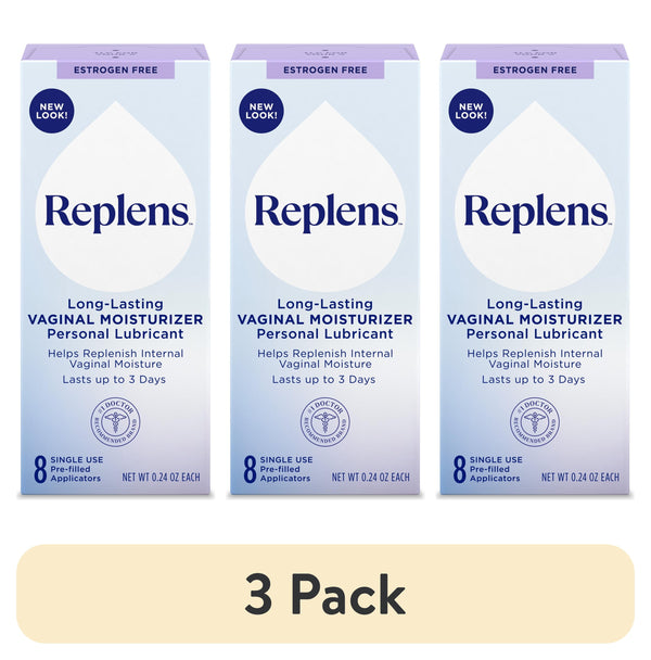 (3 Pack)  Long Lasting Vaginal Moisturizer with 8 Pre-Filled Applicators — wellness product for adults 45+