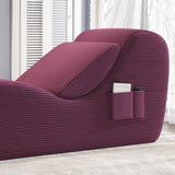 Elevate Your Relaxation with the Yoga Curve Chair - Luxurious Corduroy Chaise Lounge in Vibrant Red, Complete with Ottoman and Lumbar Pillow for Ultimate Comfort and Style