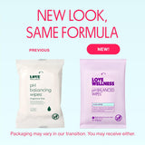 Ph Balancing Wipes for Women | Feminine Hygiene for Cleansing with Aloe Vera | Fragrance-Free Intimate Health | Moisturizing, Soothing & Calming for Sensitive Skin | Travel Size | 2-Pack