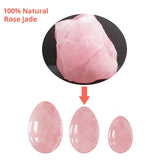 Natural Rose Quartz Yoni Egg Set for Vaginal Muscle Strengthening and Feminine Wellness Massage