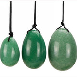 4Pcs Set Jade Yoni Eggs Stick,3 Pcs Drilled Natural Green Aventurine Quartz Crystal Jade Eggs Massage Stone + 1 Pcs Massage Stick for Women Kegel Exercise Strengthen Pelvic Floor Muscles