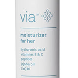 Via by  Vaginal Moisturizer Cream for Women, Non-Hormonal, Water-Based, Made with Hyaluronic Acid, Vitamins, Peptides, Jojoba Oil, 30 Ml