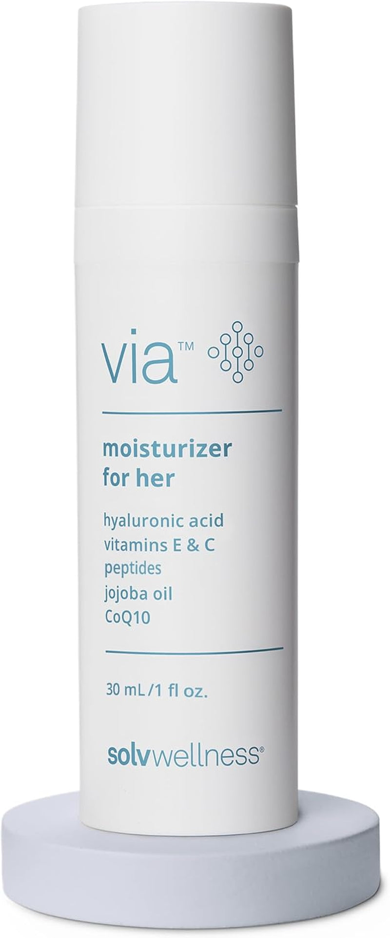 Via by  Vaginal Moisturizer Cream for Women, Non-Hormonal, Water-Based, Made with Hyaluronic Acid, Vitamins, Peptides, Jojoba Oil, 30 Ml