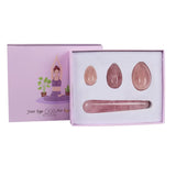 Natural Rose Quartz Yoni Egg Set for Vaginal Muscle Strengthening and Feminine Wellness Massage