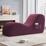 Elevate Your Relaxation with the Yoga Curve Chair - Luxurious Corduroy Chaise Lounge in Vibrant Red, Complete with Ottoman and Lumbar Pillow for Ultimate Comfort and Style