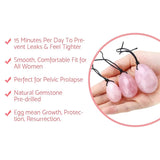 Natural Rose Quartz Yoni Egg Set for Vaginal Muscle Strengthening and Feminine Wellness Massage