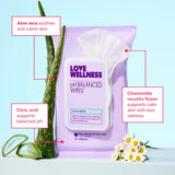 Ph Balancing Wipes for Women | Feminine Hygiene for Cleansing with Aloe Vera | Fragrance-Free Intimate Health | Moisturizing, Soothing & Calming for Sensitive Skin | Travel Size | 2-Pack