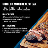 Seasoning, Montreal Steak, No MSG Added, Gluten Free, No Artificial Flavors, for Transforming Everyday Cuts of Meat and Vegetables into a Grilling Masterpiece, 11.62 Oz