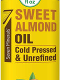 Pure Cold Pressed Sweet Almond Oil - 32 Fl Oz Unrefined and 100% Natural - Ideal Carrier Oil for Skin and Hair with No Added Ingredients