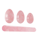 Natural Rose Quartz Yoni Egg Set for Vaginal Muscle Strengthening and Feminine Wellness Massage