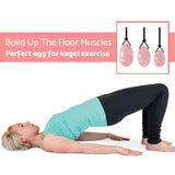 Natural Rose Quartz Yoni Egg Set for Vaginal Muscle Strengthening and Feminine Wellness Massage