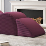 Elevate Your Relaxation with the Yoga Curve Chair - Luxurious Corduroy Chaise Lounge in Vibrant Red, Complete with Ottoman and Lumbar Pillow for Ultimate Comfort and Style