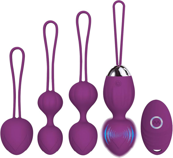 4 Kegel Balls for Women Tightening Exercise Set, Different Kegel Weights for Pelvic Floor Muscle, Pelvic Floor Trainer System for Beginners & Advance (Purple) — wellness product for adults 45+