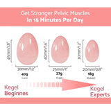 Natural Rose Quartz Yoni Egg Set for Vaginal Muscle Strengthening and Feminine Wellness Massage