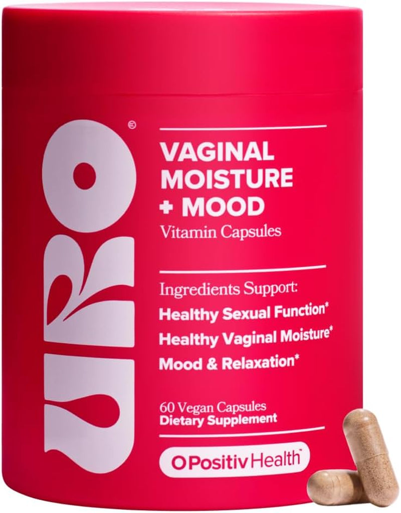 URO Vaginal Moisture & Mood – Formulated to Support Vaginal Moisture, Mood & Relaxation – with KSM-66® Ashwagandha, Ginkgo Biloba, Mucuna Pruriens, and GABA – 30 Servings