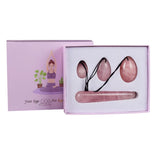 Natural Rose Quartz Yoni Egg Set for Vaginal Muscle Strengthening and Feminine Wellness Massage
